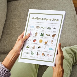 Forest hike bingo for children – discover nature, have fun and learn | PDF download