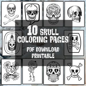 10 Skull Coloring Pages - PDF Download & Printable