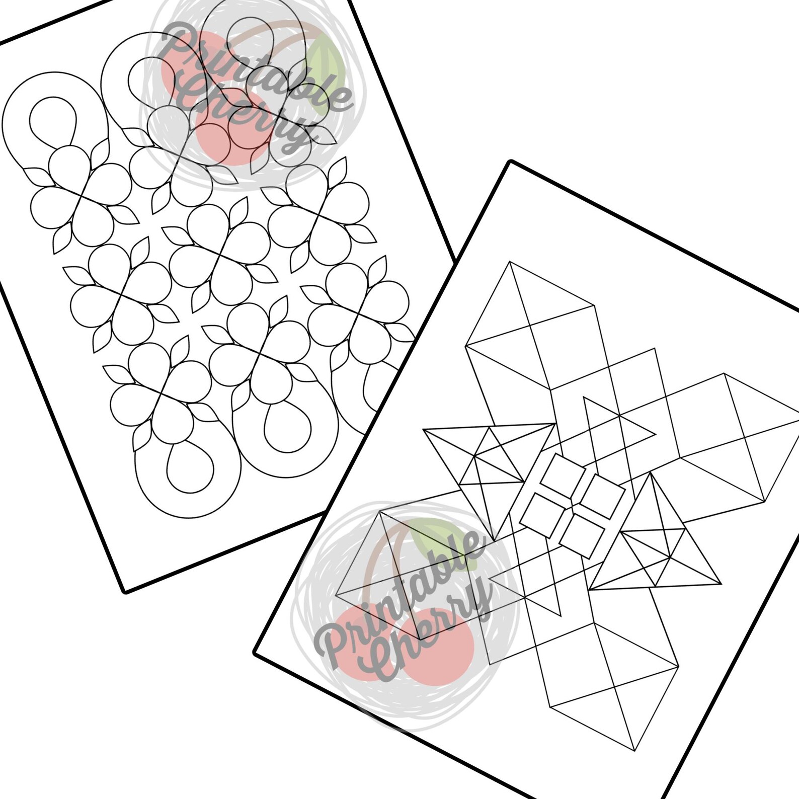 10 Printable Pattern Coloring Pages - Simple - PDF Download - Etsy