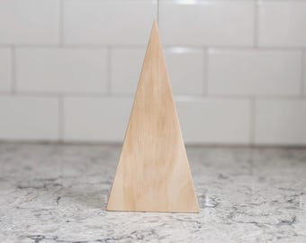 DIY Wooden Triangle Cutouts, Unfinished Pine Mountain Tree Shapes, Paintable Wood Blanks for Crafts, Minimalist Rustic Decor
