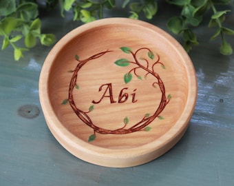 Personalized Ring Dish, Handcrafted Maple Wood Dish, Wedding Gift, Anniversary Gifts, Custom Engagement Ring Holder