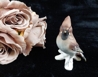 Goebel Cardinal Bird Figurine (Western Germany, 1972-1979) - Bone China Wax Wing Bird #38024