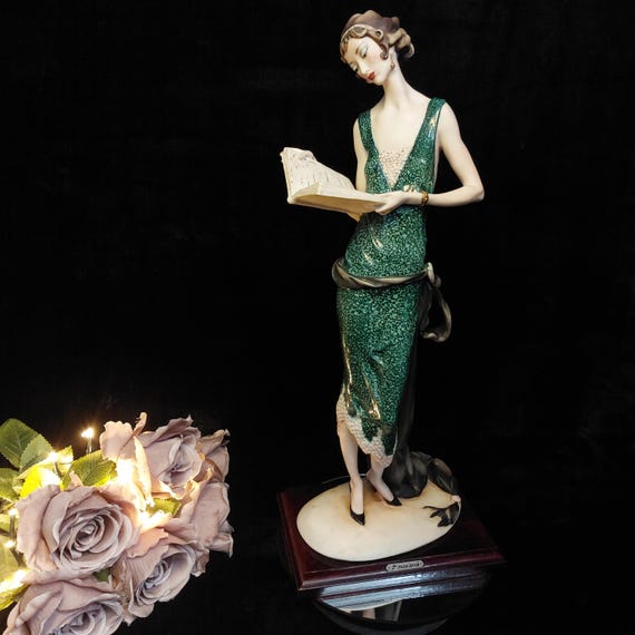 Large & Rare Giuseppe Armani Florence Reading Lady Figurine
