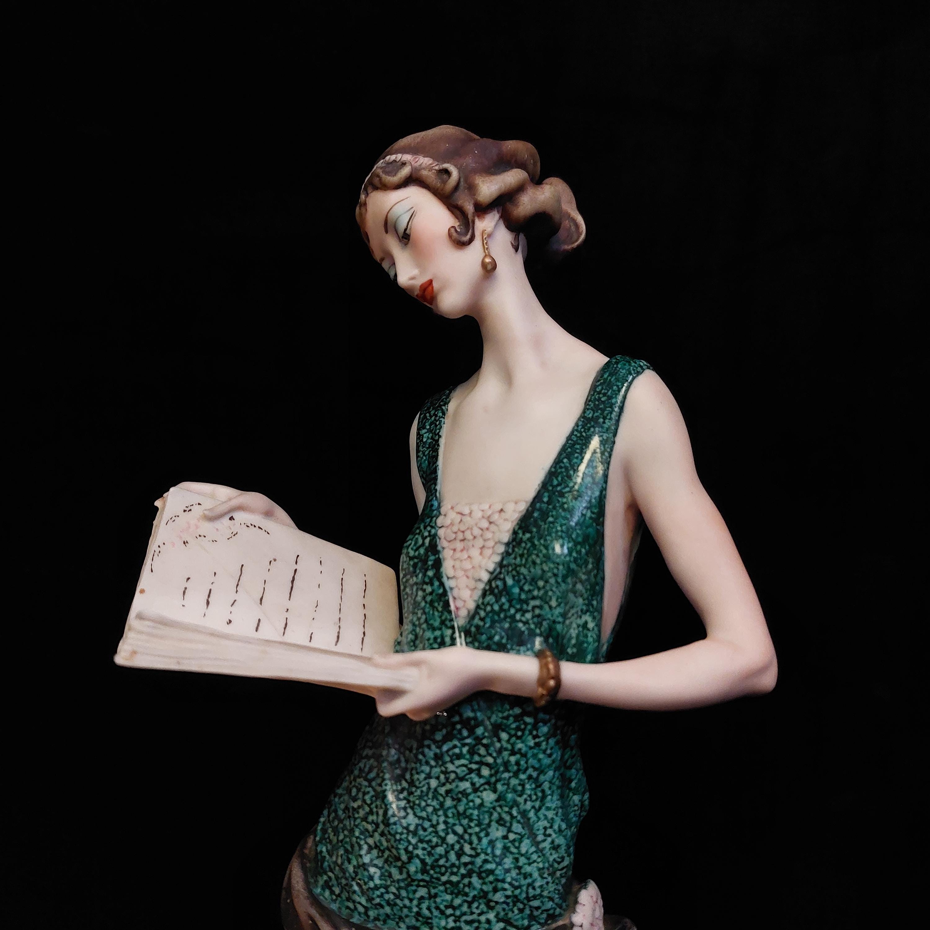 Large & Rare Giuseppe Armani Florence Reading Lady Figurine