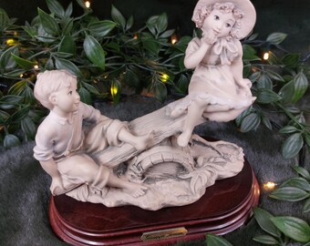 Giuseppe Armani L'Altalena "On the See-Saw" 1993 Figurine, Art.0265-T, Capodimonte Made in Italy