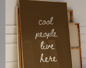 People Live Here Print, Minimalist Typography Poster (Digital Download)