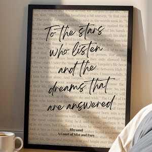 To the Stars Who Listen, Velaris Print, ACOTAR Prints, Bookish Art, Acotar Merch, Sarah J Maas Quote, Rhysand Quote Print, Digital Download