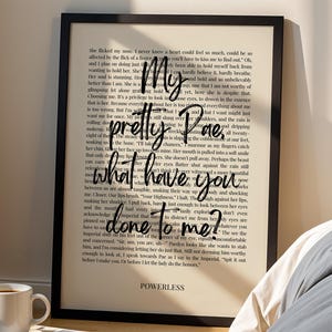 Powerless Quote Print, Lauren Roberts Quotes, Book Quote Print, Book Lover Wall Art, Paedyn Grey, Kai Azer, Book Lover Art, Digital Download