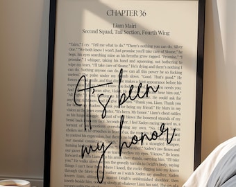 Fourth Wing Quote Poster | 'It's Been My Honor' Wall Art (Digital Download)