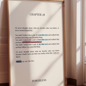 Powerless Quote Print, Lauren Roberts Quotes, Book Quote Print, Book Lover Wall Art, Paedyn Grey, Kai Azer, Book Lover Art, Digital Download