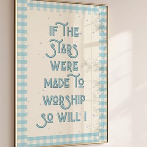 If The Stars Were Made To Worship Print, Bible Art, Christian Wall Art, Bible Verse Wall Art, Bible, Green Scripture Print, Digital Download