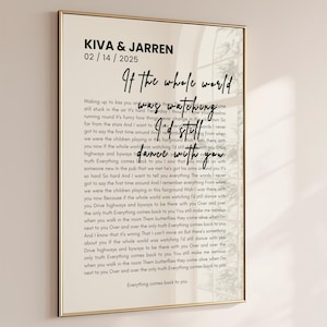 Stampa personalizzata dei testi delle canzoni, regalo di anniversario personalizzato (download digitale)