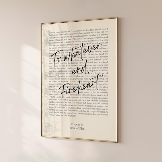 To whatever end, Aelin Galathynius, Minimalistic Bookish Quote Print  You do not yield, Heir of Fire, Sarah J Maas Quote, Digital Download