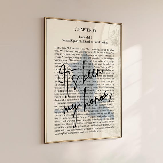 Rebecca Yarros | 'It's Been My Honor' | Fourth Wing Quote | Wall Art | Book Lover Poster | Liam's Last Words | Fourth Wing Poster