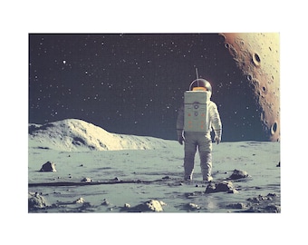 Rompecabezas de Astronauta en la Luna - Rompecabezas de Aventura Espacial Cósmica para Adultos y Adolescentes, Impresionante Arte de Paisaje Lunar (252, 500, 1000 Piezas)