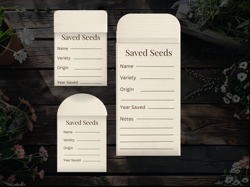 Utilitarian Seed Packets Printable | Minimalist Seed Swap Design for ...