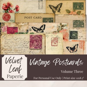 Vintage Postcards Ephemera Collection Volume Three | Antique Paper, Crafting Supplies, Scrapbooking & Collectibles Gift