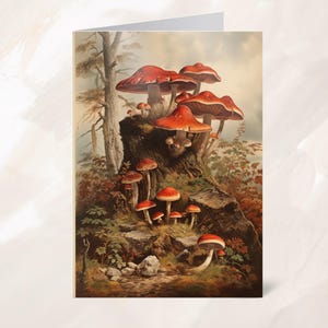 Fall Mushrooms Note Card, Autumn Vibe Stationery, Blank Note Cards for Fall, Seasonal Greeting Cards, Nature-Inspired Gifts