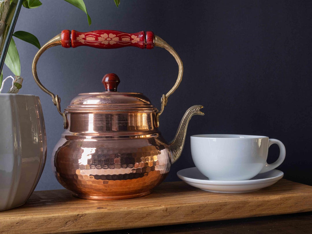 Italian Kettle Handmade Copper Teapot Kettle, Italian Style, Stovetop Safe - Etsy