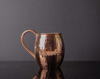 Hand-Forged Copper Moscow Mule Mug, Tin-Plated Beer Stein