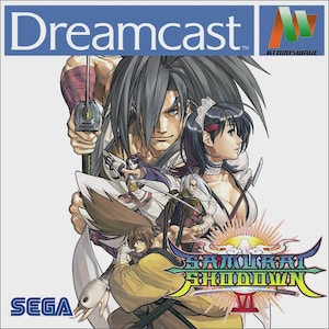 May include: Dreamcast video game case featuring characters from Samurai Shodown VI. The cover art showcases several anime-style figures with swords, set against a light background. The Dreamcast and Sega logos are visible.