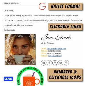 Gmail Email Signature Template Clickable Links, Animated Social Media Email Signature, Professional Business Marketing Digital Signature