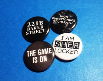 Sherlock Button Etsy