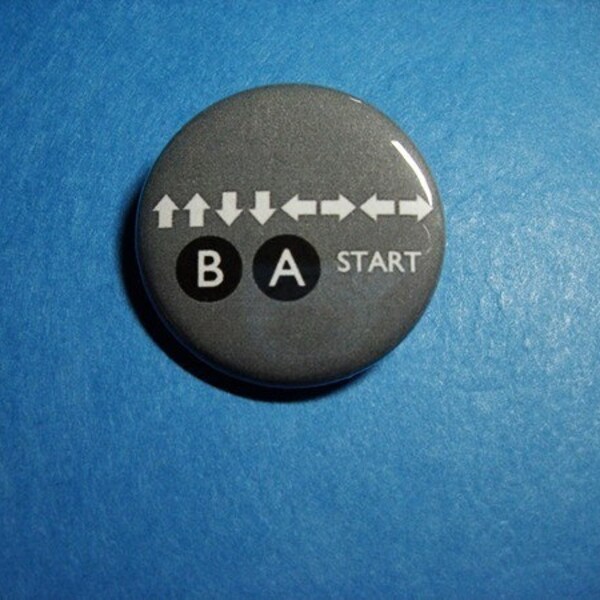 Konami Code Pinback Button
