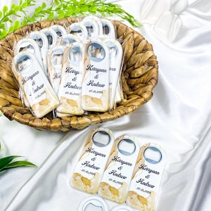 Custom Fridge Bottle Opener, Wedding Bottle Opener Favors for Guests, Bridal Shower Favor, Cap Opener Magnets, Custom Party Favors