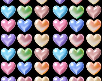 Mylar Hearts bezszwowe przezroczyste tło