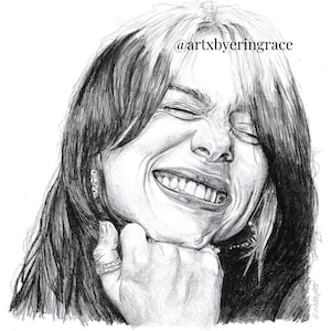 Billie Eilish pencil drawing art print