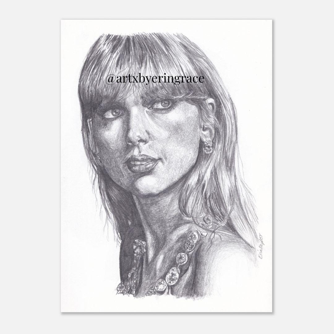 Taylor Swift Pencil Drawing Art Print - Etsy