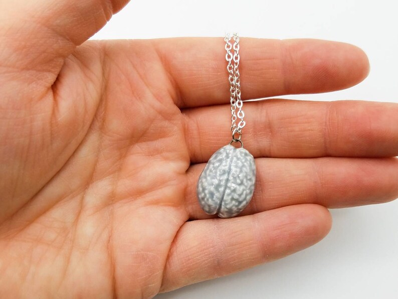 biology neuroscience art Anatomy Gray Brain Necklace Psychology neuron gift art therapy jewelry