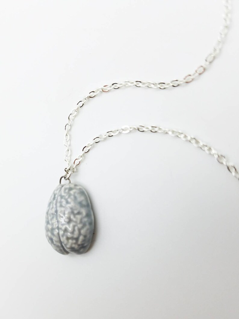 biology neuroscience art Anatomy Gray Brain Necklace Psychology neuron gift art therapy jewelry