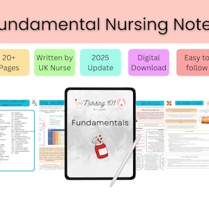 Fundamental Nursing notes - Nursing book - Education - Health care - Digital Download.