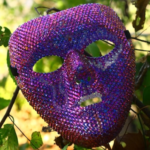 Purple Crystal Mask for crying, Halloween, or cult activities.
