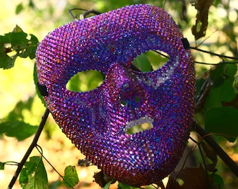 Purple Crystal Mask for crying, Halloween, or cult activities.