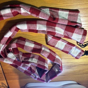 Red plaid CPAP hose cover (insulation)