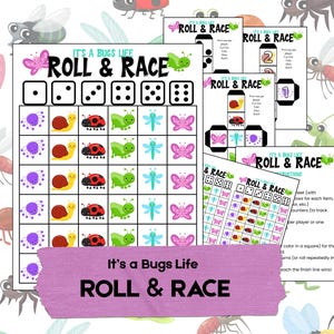 Bugs Life Roll and Race Game: Preschool DIY Dice (PDF Download)