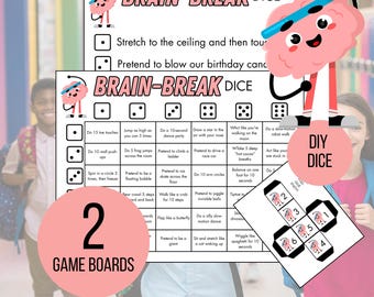 Juego de dados Brain Break: Actividad de movimiento en el aula (Descargar PDF)