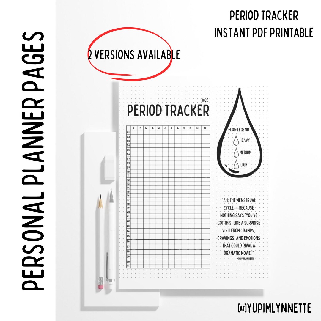 Period Tracker Notes Period Tracker Printable: Bullet Journal Style (PDF Download) - Etsy Canada