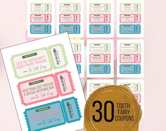 Tooth Fairy Reward Coupons: Printable Cards for Kids (Digital Download