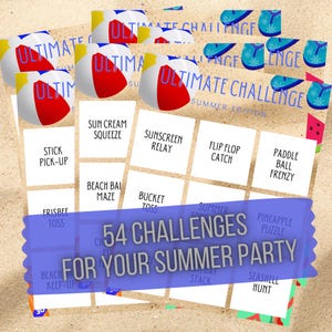Minute to Win it Summer Games | ultimate challenge Game for family friends teens | Printable Minute to Win it Challenges | Digital Download