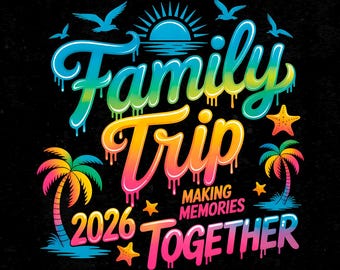 Vacaciones familiares 2026 PNG, Viaje familiar PNG, Conjunto familiar a juego en la playa PNG, Diseño de reunión familiar, Camiseta de vacaciones 2026 PNG, Creando recuerdos PNG