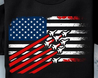 Fighter Jet American Flag PNG, Patriotic USA PNG (Digital Download)