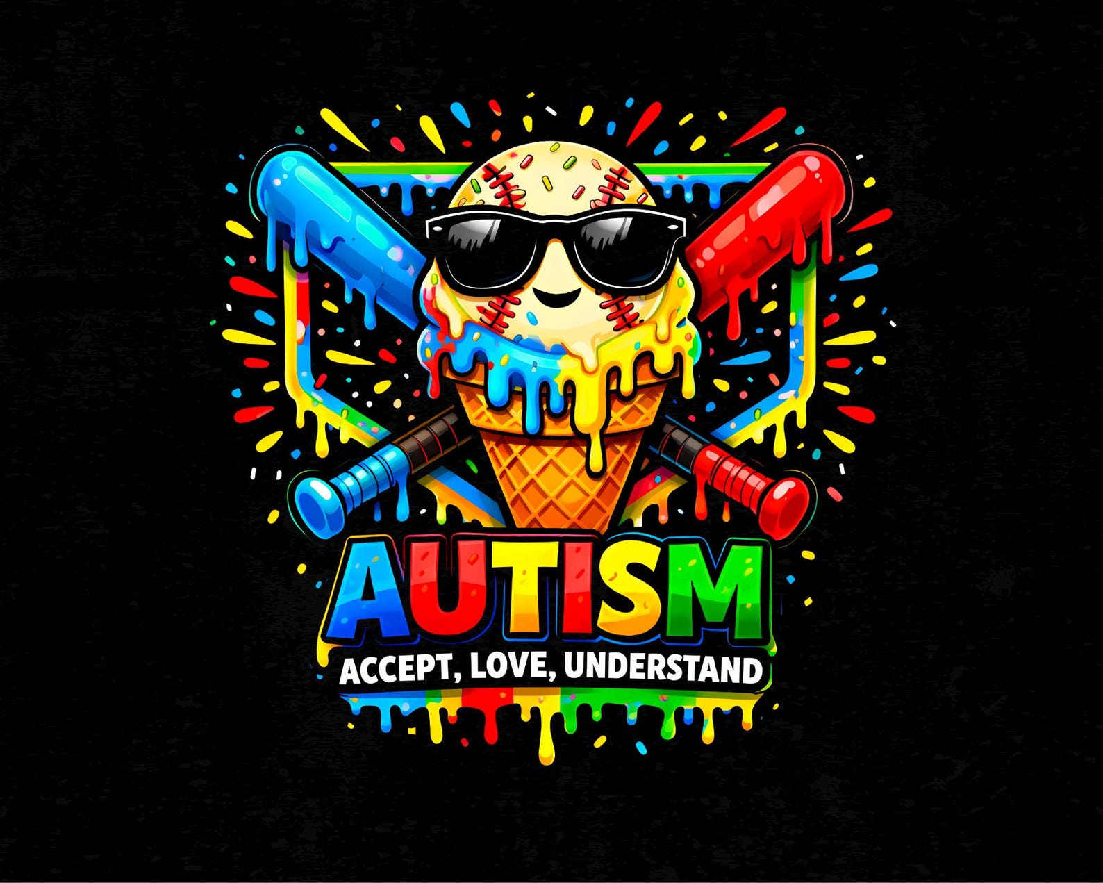 Autism Awareness Png, Accept Love Understand Png, Baseball Drip Png ...