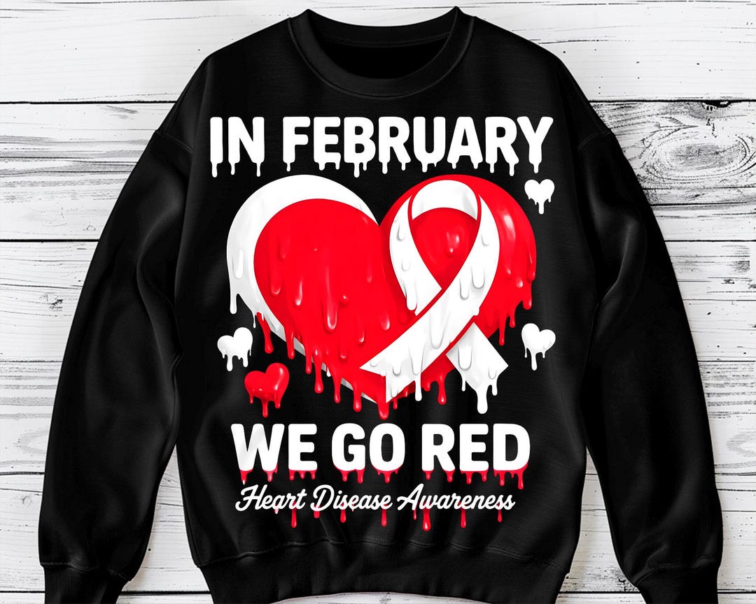 Heart Disease Awareness PNG, Dripping Heart Ribbon Design (digital ...