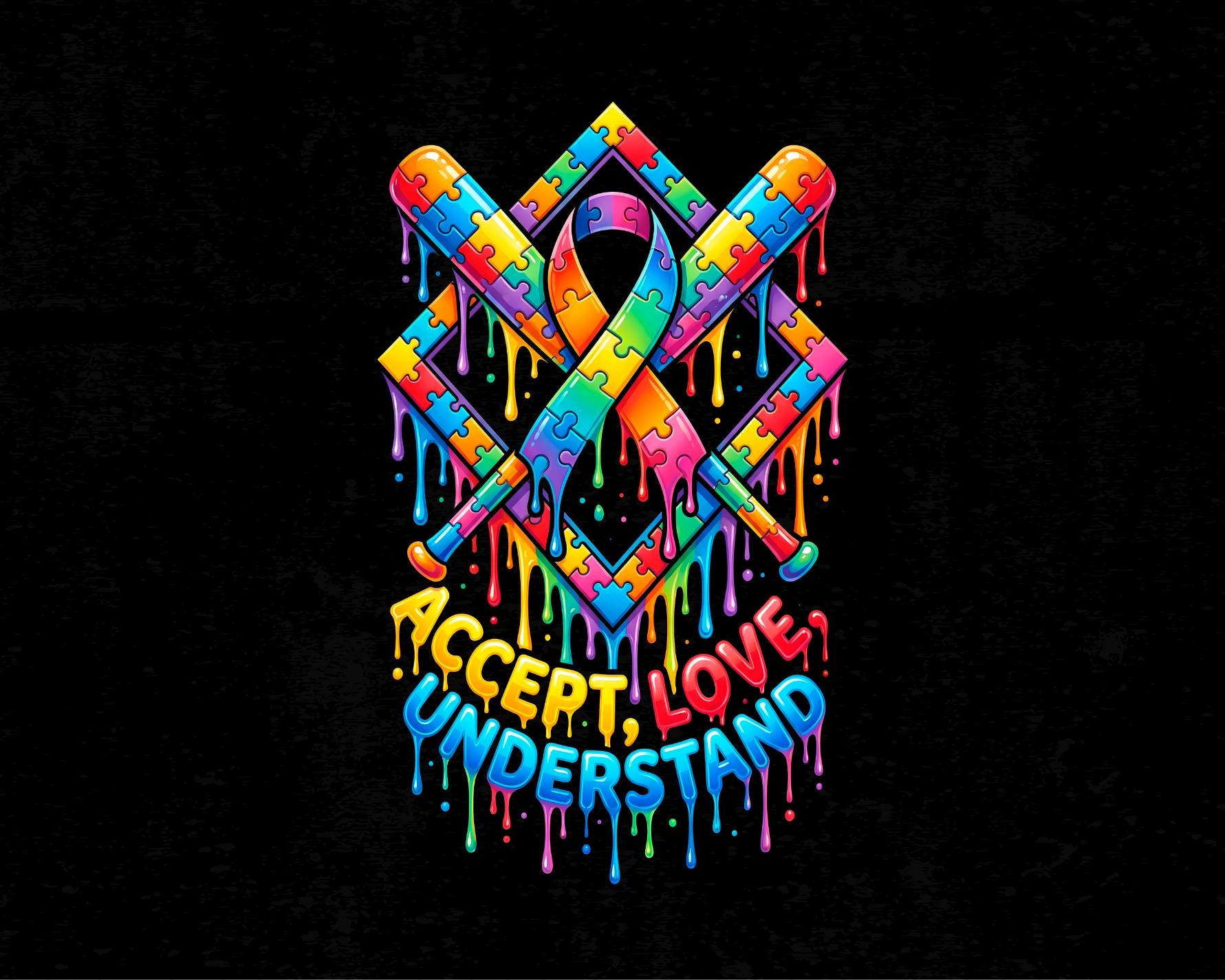 Autism Awareness Png, Accept Understand Love Png, Baseball Drip Png ...
