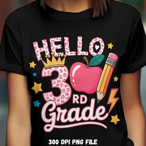 Hallo meisje van groep 3 png, leraar roze luipaard png, terug naar school png, ontwerp van schoolmeisje png, eerste schooldag png, derde leerjaar png
