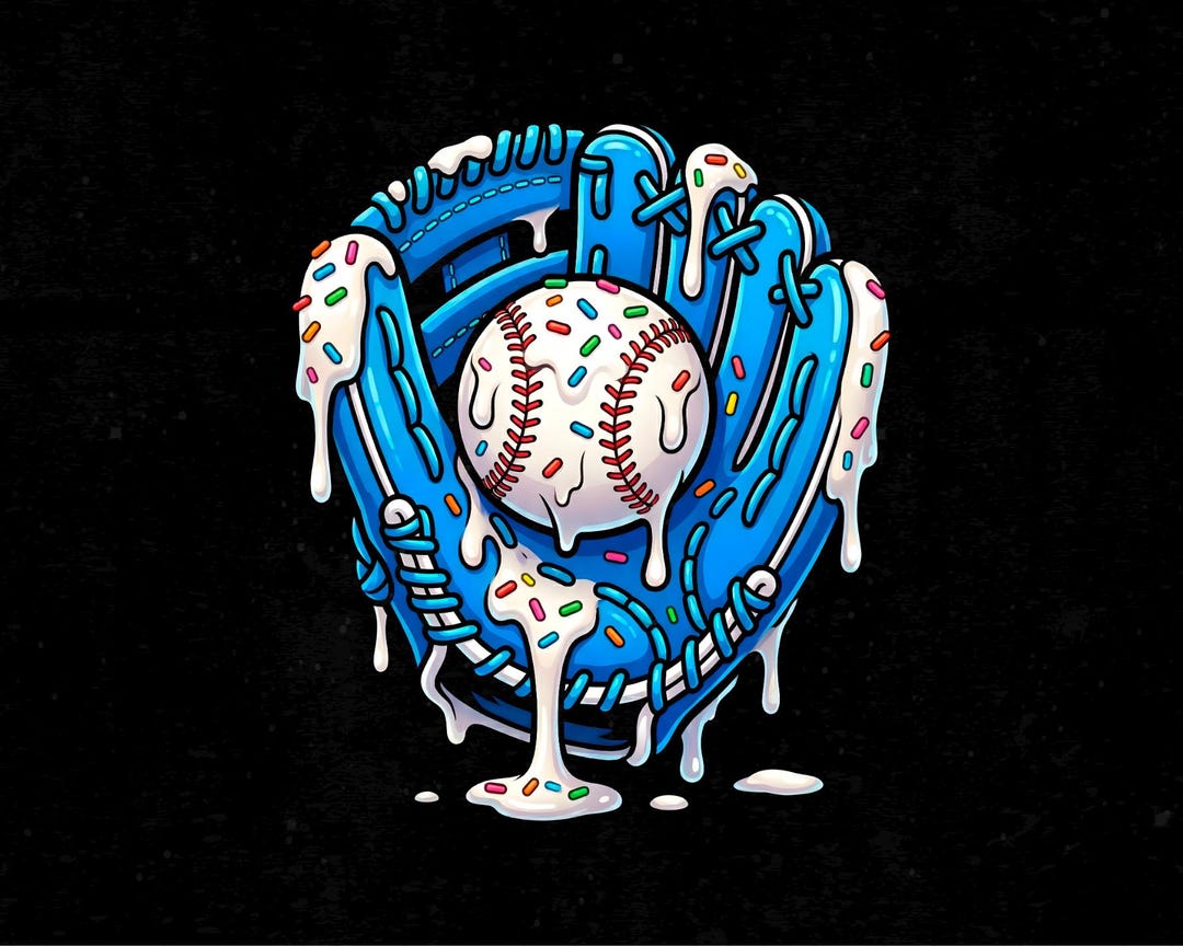 Baseball Drip PNG, Baseball Glove Ice Cream Drip, Baseball Player Png ...
